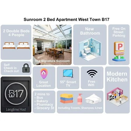 Lejlighed Sunroom 2 Bed West Town B17